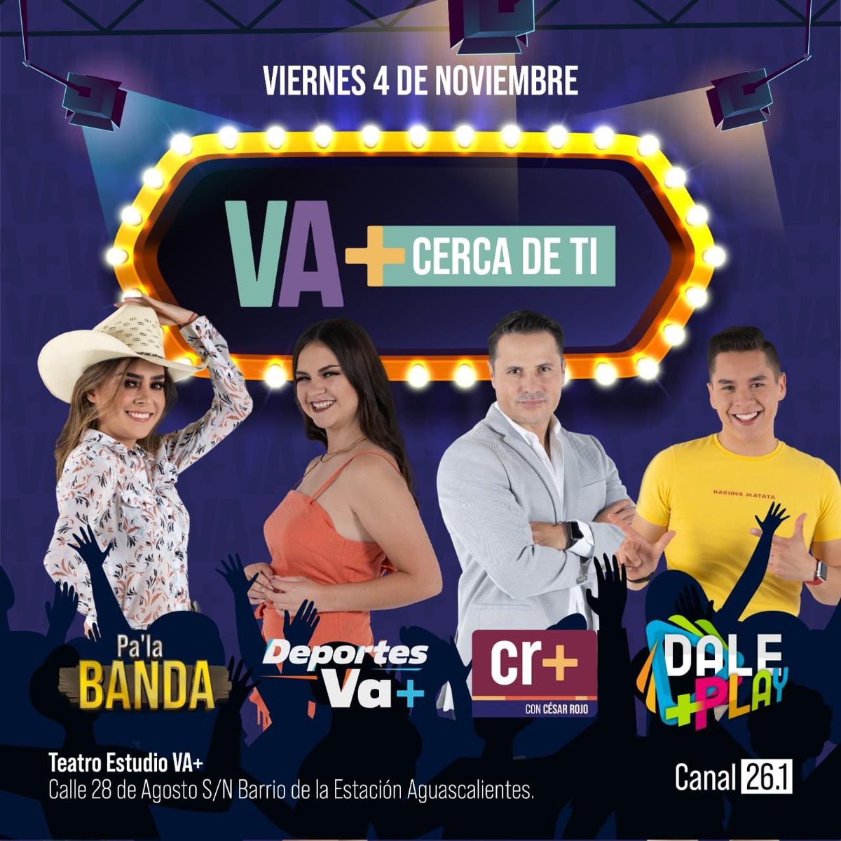 AlbertoRomeroOF's tweet photo. El teatro estudio de Radio y Televisión de Aguascalientes abre sus puertas 

¿Quieres conocer cómo se hace tu programa favorito? 📺

Te esperamos el viernes 4 de noviembre, el acceso a es desde la 1:30 pm

#Va+ #CercaDeTi #Televisión #RyTA #Aguascalientes https://t.co/0q3kPtq8kG