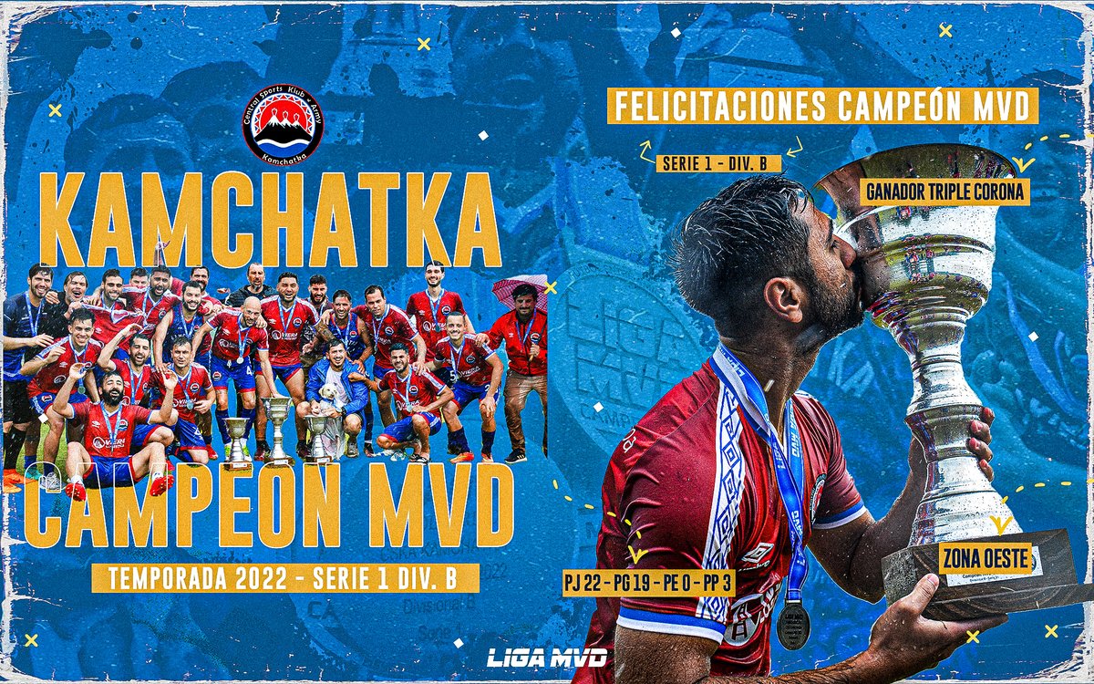 Dave_tz11's tweet photo. FUTBOL 11 | KAMCHATKA CAMPEÓN 🥇

Serie 1 | Div. B | Zona Oeste

🏆 Felicitamos a @CskaKamchatka por su consagración como Campeón MVD 2022.

Salud Campeones!

#modomvd https://t.co/E4pieCMAqj