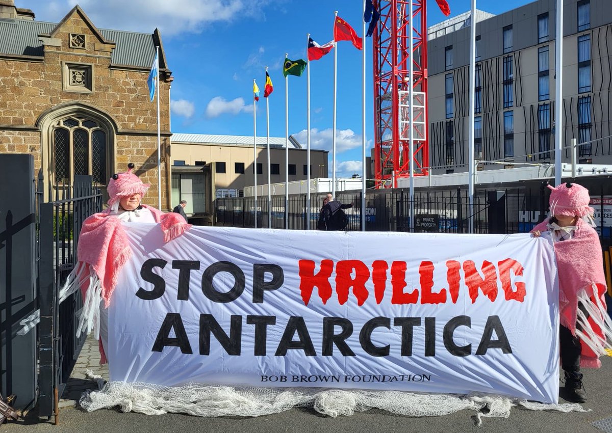 These are the moments that motivate us #krill! We appreciate the action by the <a href="/BobBrownFndn/">Bob Brown Foundation</a> in front of the CCAMLR building. Our friends at the <a href="/BobBrownFndn/">Bob Brown Foundation</a> have been taking action for the Earth 🌏 since 2012. Together, we fight to put the conservation of #Antarctica 🇦🇶 first.