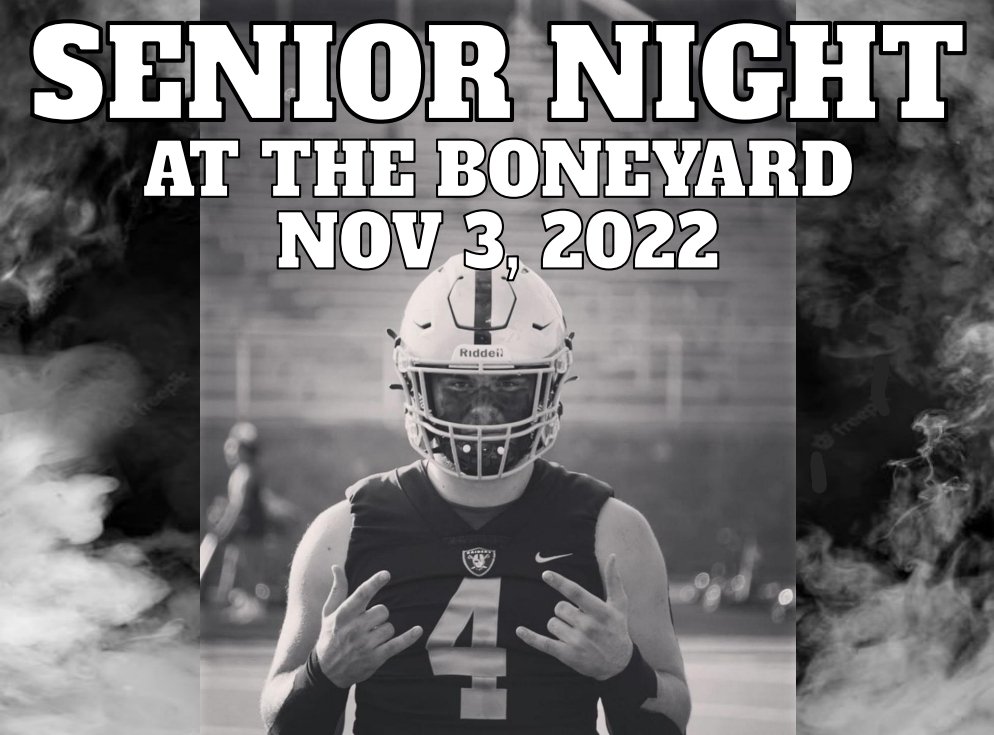 Please join us THURSDAY November 3rd for SENIOR night at the BONEYARD!
Come out and celebrate our seniors with us!!
#2023 #FireTheCannon