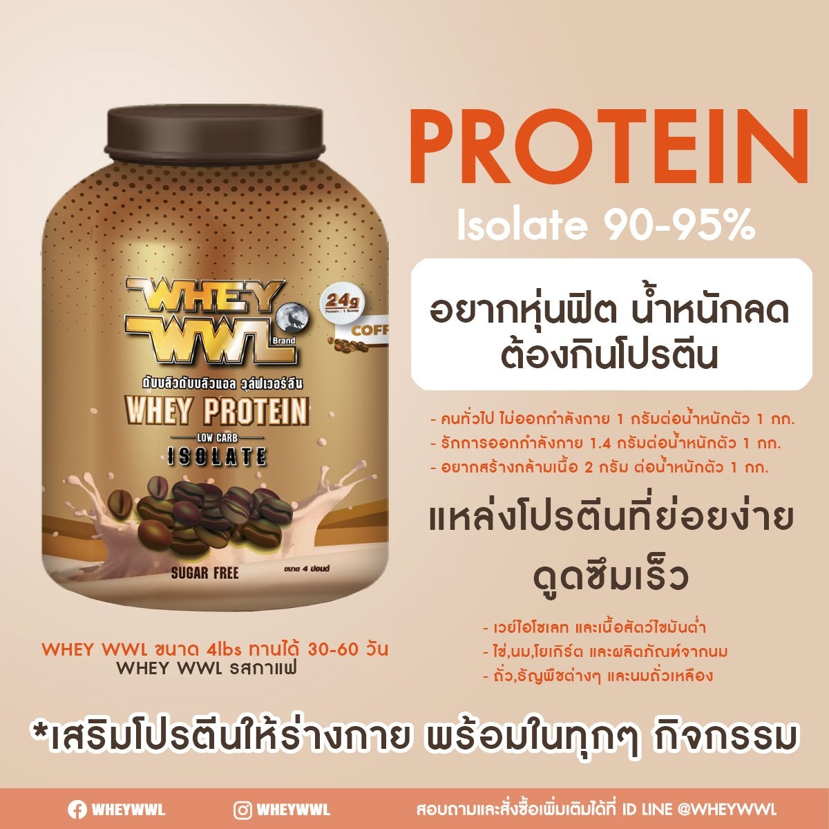 WheyWWLOfficial's tweet photo. Protein Isolate 90-95% 
Wheywwl แหล่งโปรตีนที่ร่างกายต้องการ ดูดซึมเร็ว ย่อยง่าย ร่างกายนำไปใช้ประโยชน์ได้ไว เหมาะสุดๆ สำหรับคนที่ต้องการฟิตหุ่น ลดน้ำหนัก เพิ่มกล้ามเนื้อ 🧡
Wheywwl 4 lbs ทานได้ 30-60 วัน
▹High protein
▹Less sugar
▹Low fat 

.
#plant #plantbased #protein https://t.co/fLXTLWOuvA