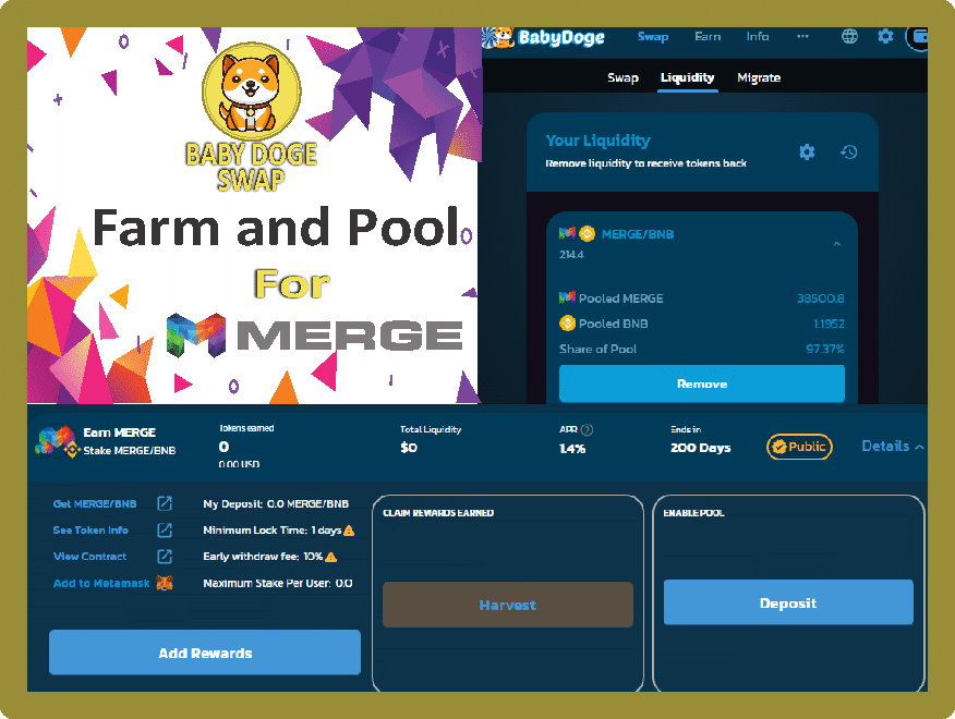 TheProjectMerge's tweet photo. 💰Baby Doge Swap💰
FARM MERGE-BNB LP to Earn $MERGE ⚡️
👉 https://t.co/pJFXh2vYDv start earning

$25 BUSD Giveaway 🎉🎁
RT &amp; Follow @babydoge 

@rocketbotpro gw 5 BUSD 5 5d @babydoge
#MERGE #BSC  #BNBChain #BNB #BUSD https://t.co/1LJgWJZ4MT