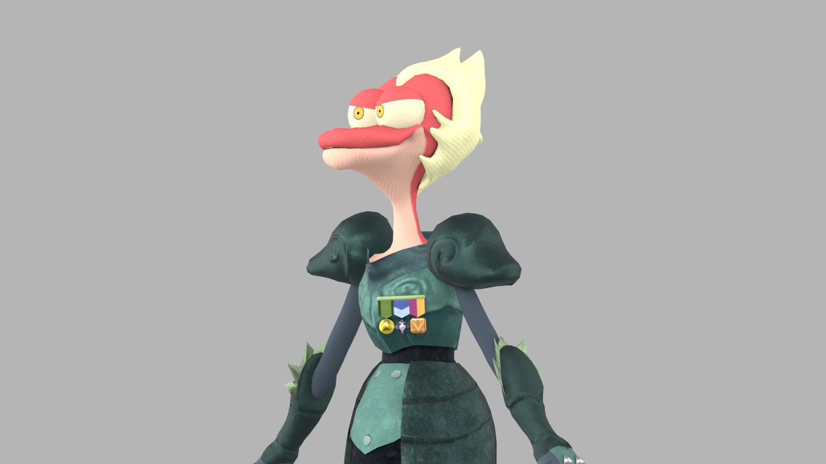 For my latest character project I 3D modeled and rigged General Yunan from Amphibia! Hopefully I'll release this model soon #amphibia #amphibiafanart #generalyunan