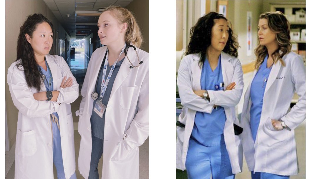 It’s only fair that this #Halloween, last one together in our PhD🤞, that we commemorate our friendship by dressing up as Christina and Meredith! Could not survive my #PhD journey without my person! #GreysAnatomy