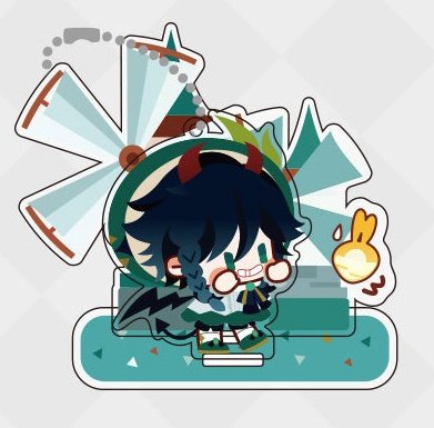 venti (genshin impact) 1boy male focus chibi horns braid black hair solo  illustration images