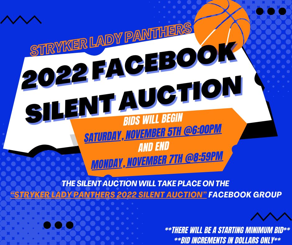 Make sure you add yourself to the Facebook group to be able to bid!              🏀💙🐾