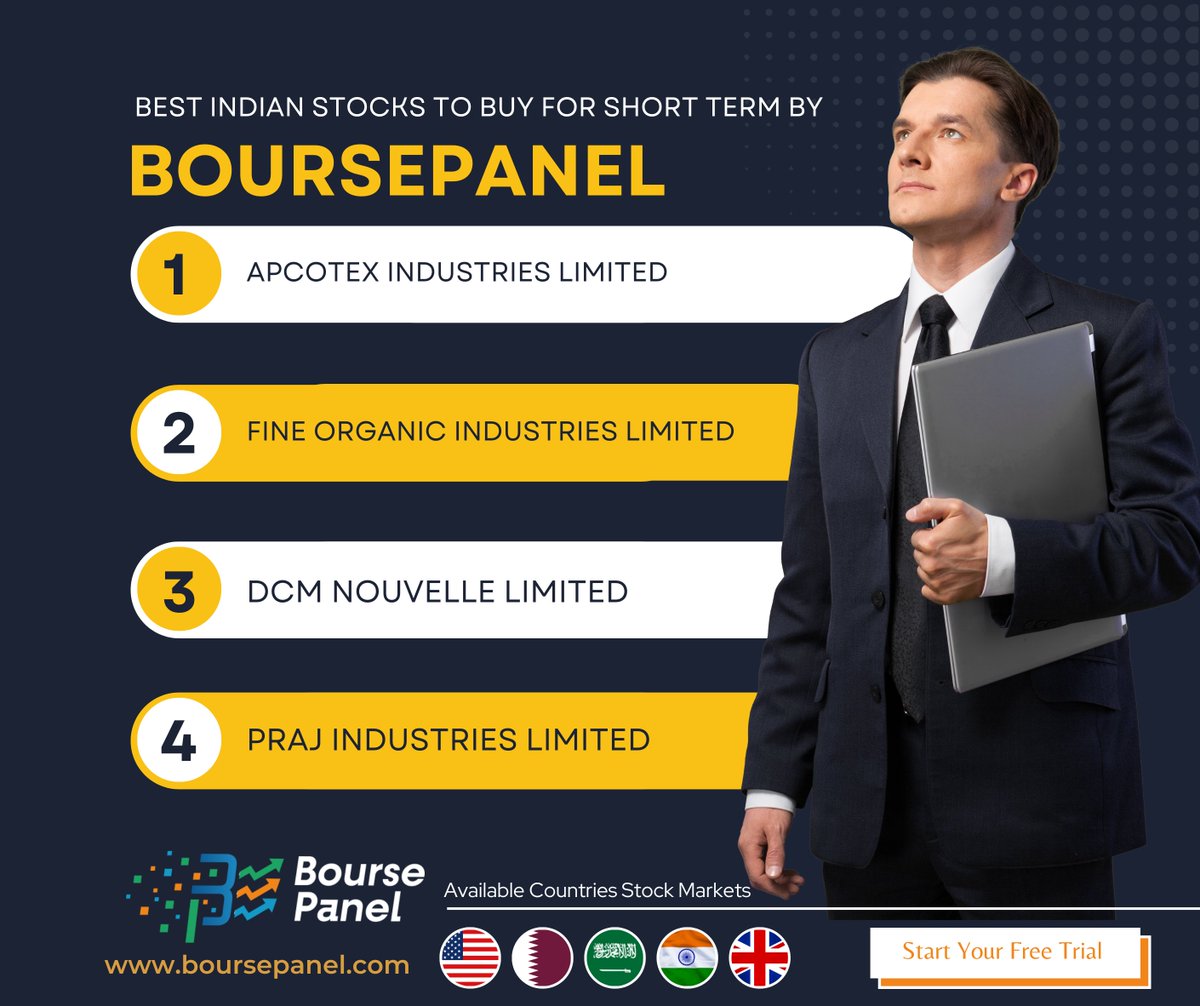 fintradesignals's tweet photo. Best Stocks For Indian Stock Market by #Boursepanel Software.
Free 10 Days Trial- No Credit Card Required
Check further detail for USA, UK, Qatar, India and Saudi Arabian Stocks.
Visit : https://t.co/4IaFhwsEoZ
#indianstocks #indianstockmarket #NSE #Nifty #stockmarketnews https://t.co/m4Ym2perkM