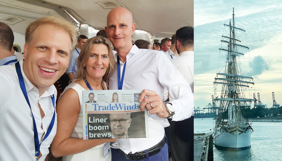 Leonard Opitz Stornes (@leonardstornes) on Twitter photo Onboard <a href="/statsraad/">Statsraad Lehmkuhl</a> Lehmkuhl in #Singapore. Meeting up with <a href="/NorShipping/">Nor-Shipping</a> team and #SidselNorvik.
<a href="/MagnusGrimeland/">Magnus Grimeland</a> and <a href="/AntlerGlobal/">Antler</a> joining in reading the latest from <a href="/tradewindsnews/">TradeWinds</a>
#shipping #maritime Onboard <a href="/statsraad/">Statsraad Lehmkuhl</a> Lehmkuhl in #Singapore. Meeting up with <a href="/NorShipping/">Nor-Shipping</a> team and #SidselNorvik.
<a href="/MagnusGrimeland/">Magnus Grimeland</a> and <a href="/AntlerGlobal/">Antler</a> joining in reading the latest from <a href="/tradewindsnews/">TradeWinds</a>
#shipping #maritime