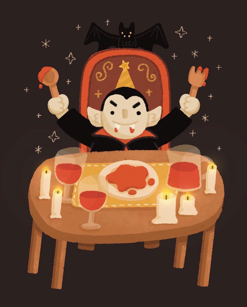 Dracula’s dinner party 🎉 #preeroo for last day of inktober! 
Happy Halloween 🎃 👻