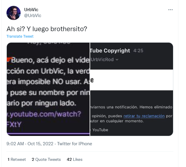 OfiFlow's tweet photo. Y luego Youtube me devolvió mi vídeo porque #FueUsoLegitimo

https://t.co/7zXeCFgekF https://t.co/UnhxaSKICZ