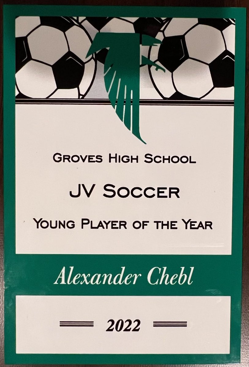 Young player of the year. What a great start to freshman year!
<a href="/umichsoccer/">Michigan Men's Soccer</a> <a href="/GrovesAthletics/">Groves Athletics</a> <a href="/pthomas08/">Paul Thomas</a> <a href="/AlexChebl/">Alex B. Chebl</a> <a href="/vardarmichigan/">Vardar Soccer Club</a>