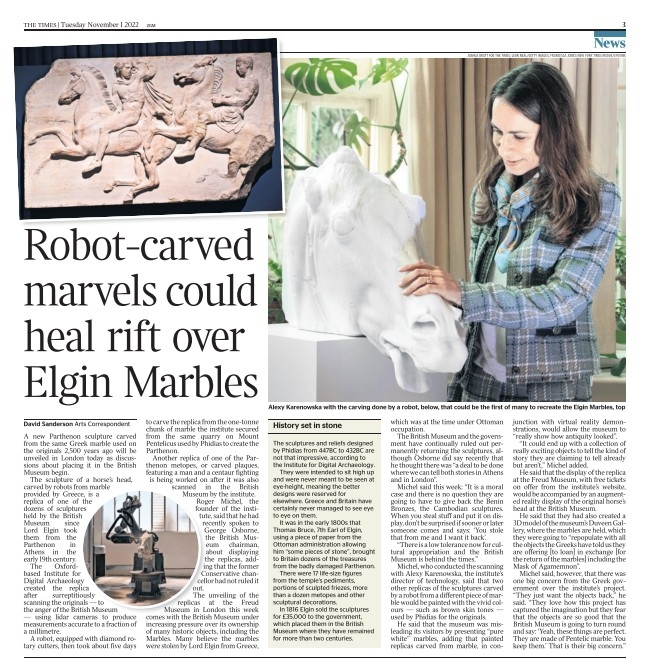 The Rise of the Replicas #ParthenonSculptures #ElginMarbles #Phidias #Parthenon #Acropolis #Freud #AcropolisMuseum #BritishMuseum @DigiArchaeo @cultureGR @acropolis_the thetimes.co.uk/article/elgin-…