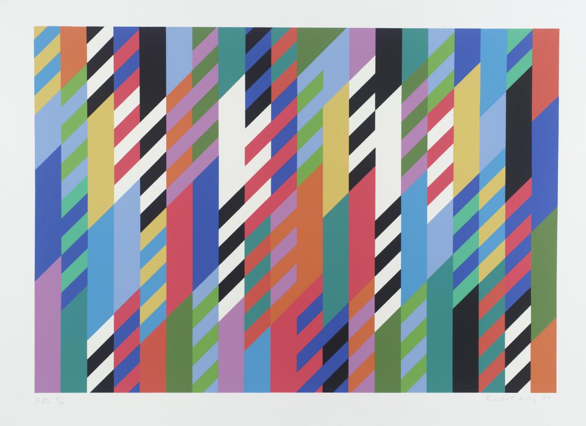 Bridget Riley, Fête, 1989 #museumarchive #tatemuseum tate.org.uk/art/artworks/r…