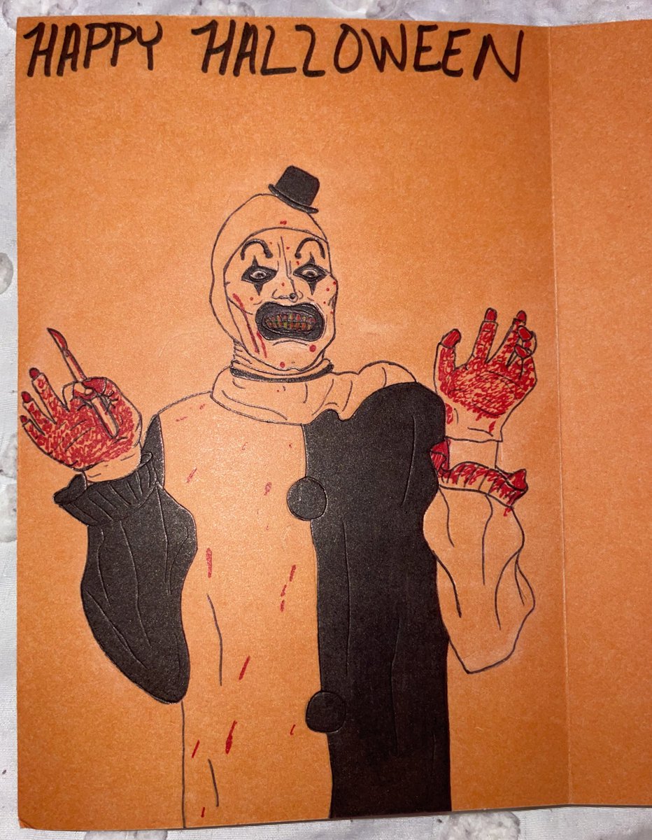 asiaafields's tweet photo. What was in my Halloween card from @jtylersmith20 😯🤡 @TerrifierFilm https://t.co/2eXUyRg4I6