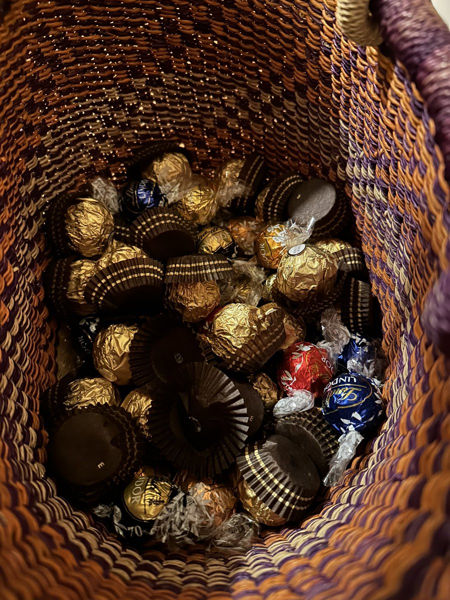 My Halloween strategy of handing out only candy that I like is paying off! Only four kids so far — there will be leftovers.