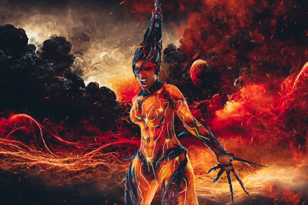 theestallion's tweet image. Manifesting myself into one of these hero movies 🔥🔥🔥 and my power would be burning down anyone that goes against me lol #hottieween22