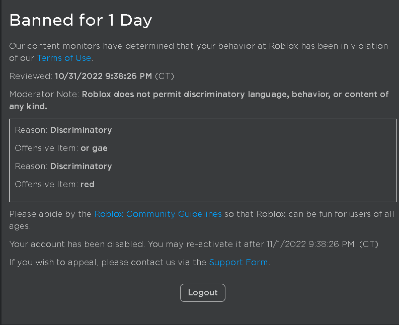 sheep_257's tweet photo. @Roblox  can i ask why i got banned? https://t.co/nMzzlh5htj