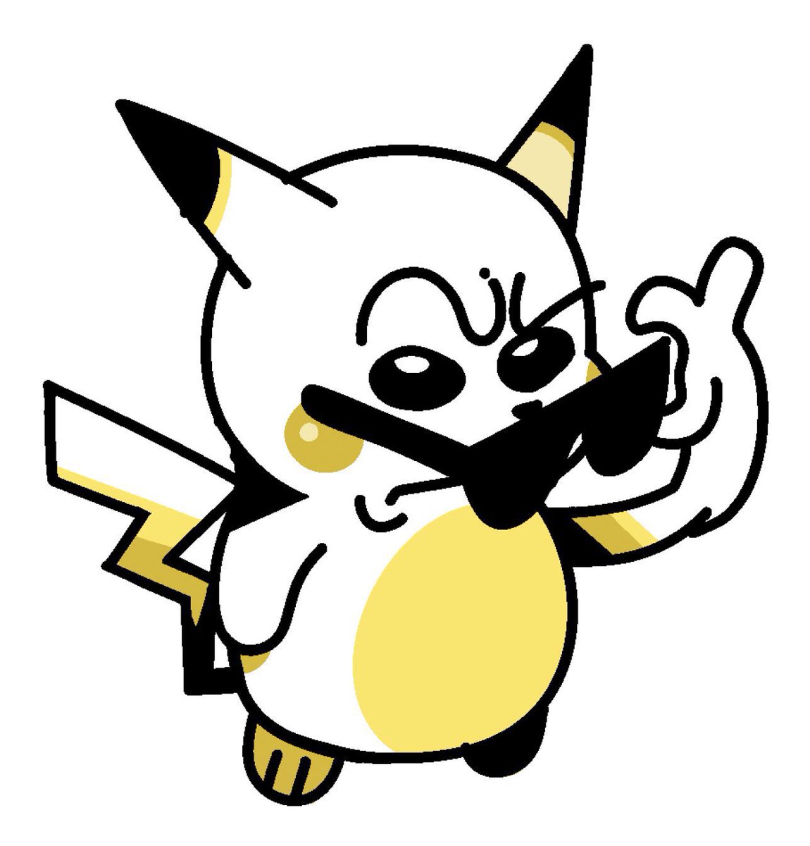 pikachu pokemon (creature) solo no humans simple background white background full body sunglasses  illustration images