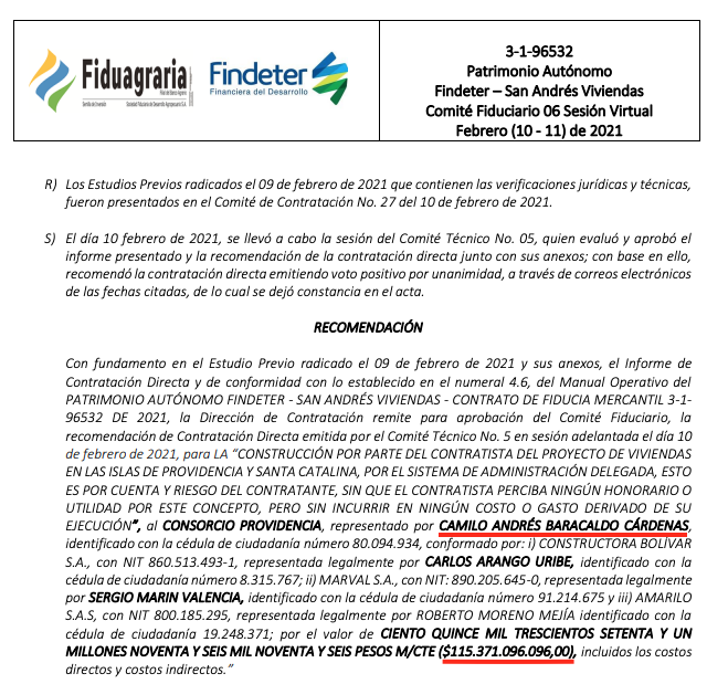 Qué casualidad que detrás de todo el lío de las Casas de Providencia aparezca de nuevo el nombre del Senador @MiguelUribeT. Aquí les cuento la historia: El contrato de las 330 casas fue una figura de contratación directa por un Comité Fiduciario de @Findeter 👇