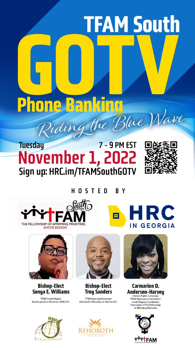 Carmarion D. Anderson-Harvey (@cander01) on Twitter photo Ready to vote for <a href="/staceyabrams/">Stacey Abrams</a> <a href="/ReverendWarnock/">Reverend Raphael Warnock</a> and <a href="/HRC/">HRC</a> Equality Candidates across the state of Georgia!
Register now at: mobilize.us/hrcga/event/53… or from the QR Code. Ready to vote for <a href="/staceyabrams/">Stacey Abrams</a> <a href="/ReverendWarnock/">Reverend Raphael Warnock</a> and <a href="/HRC/">HRC</a> Equality Candidates across the state of Georgia!
Register now at: mobilize.us/hrcga/event/53… or from the QR Code.