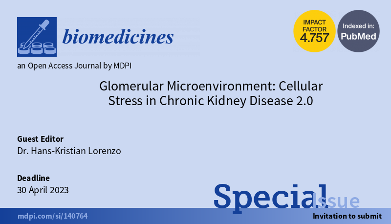 jemma_ai's tweet photo. After a successful volume, we are pleased to announce a second issue "#Glomerular Microenvironment: Cellular Stress in #ChronicKidneyDisease 2.0". Read more here:
https://t.co/AusYlvzmlM
@Biomed_MDPI https://t.co/SMAanXcatU