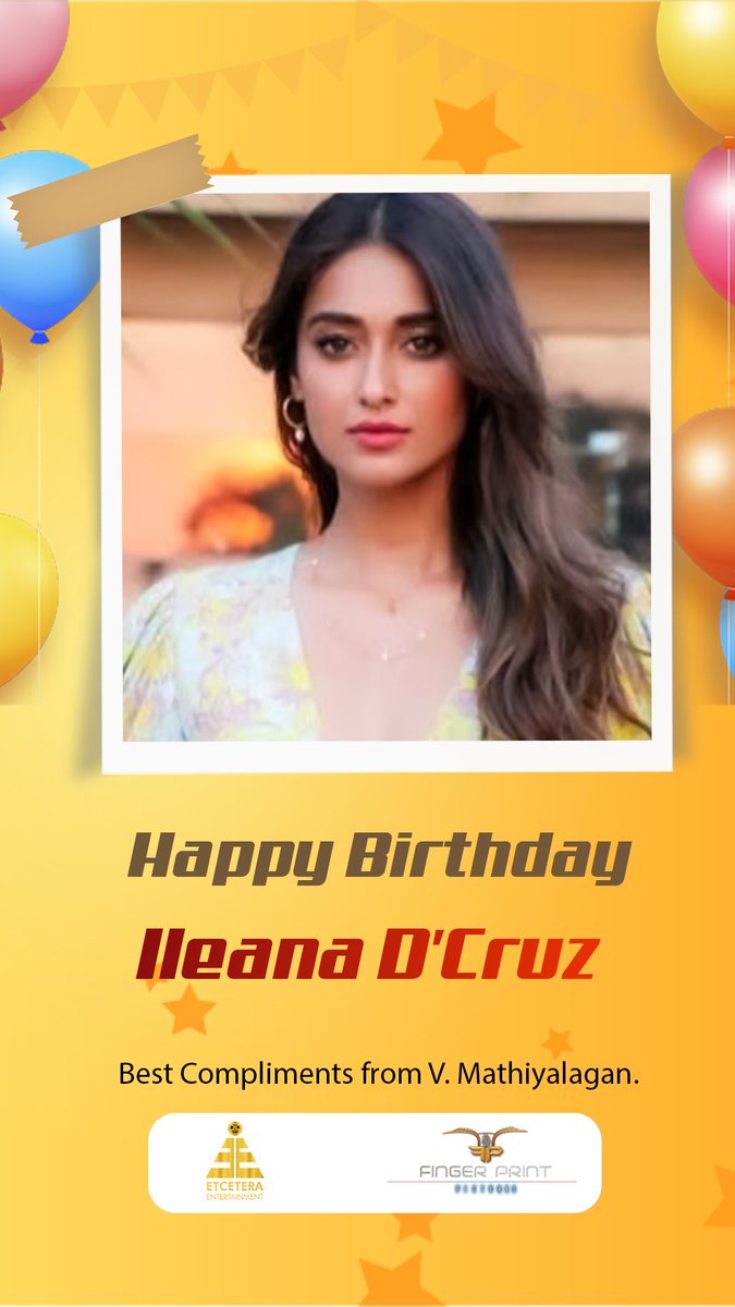 Etceteraenter's tweet photo. Wishing the gorgeous #IleanaDcruz a Very Happy Birthday 🎂🌟💕

@MathiyalaganV9 
@Fingerprintpic https://t.co/OczveoADmt