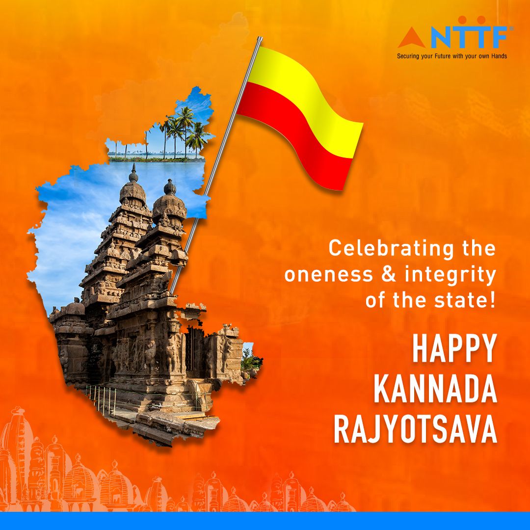 NTTFindia's tweet photo. Happy Karnataka formation day. Let's uphold our integrity and take our state to greater heights with extensive development. This Kannada Rajyotsava, let’s learn, grow, and prosper together. 

#NTTF #NTTFIndia #MoveUpInLife #KannadaRajyotsava #Karnataka https://t.co/u9yhkx16eU