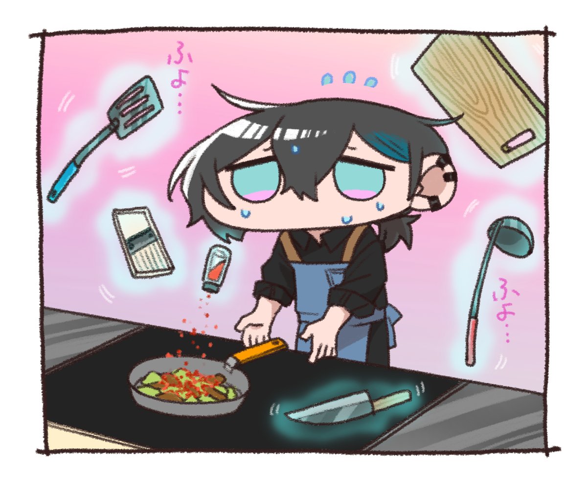 🍳
#きょうのまゆずみ  #灰画 