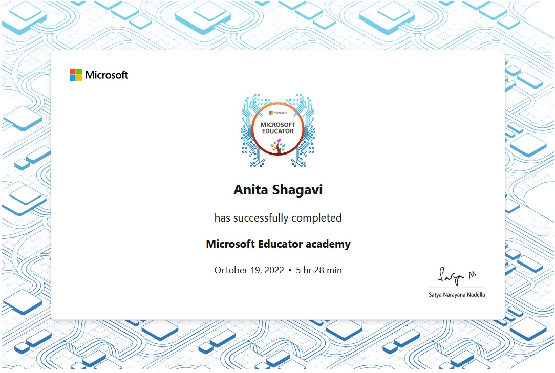 GNMS EdTech HQ✨ (@nmsedtech) on Twitter photo Well-done <a href="/ShagaviAnita/">Anita Shagavi</a> on your #MicrosoftEducator certification 👏, <a href="/MicrosoftUAE/">Microsoft UAE</a> <a href="/gemsnms_alkhail/">GEMS NMS Alkhail</a> <a href="/preetam247/">Preetam Shetty</a> <a href="/rilben10/">Bernard K Kuria</a> learn.microsoft.com/en-us/training… Well-done <a href="/ShagaviAnita/">Anita Shagavi</a> on your #MicrosoftEducator certification 👏, <a href="/MicrosoftUAE/">Microsoft UAE</a> <a href="/gemsnms_alkhail/">GEMS NMS Alkhail</a> <a href="/preetam247/">Preetam Shetty</a> <a href="/rilben10/">Bernard K Kuria</a> learn.microsoft.com/en-us/training…