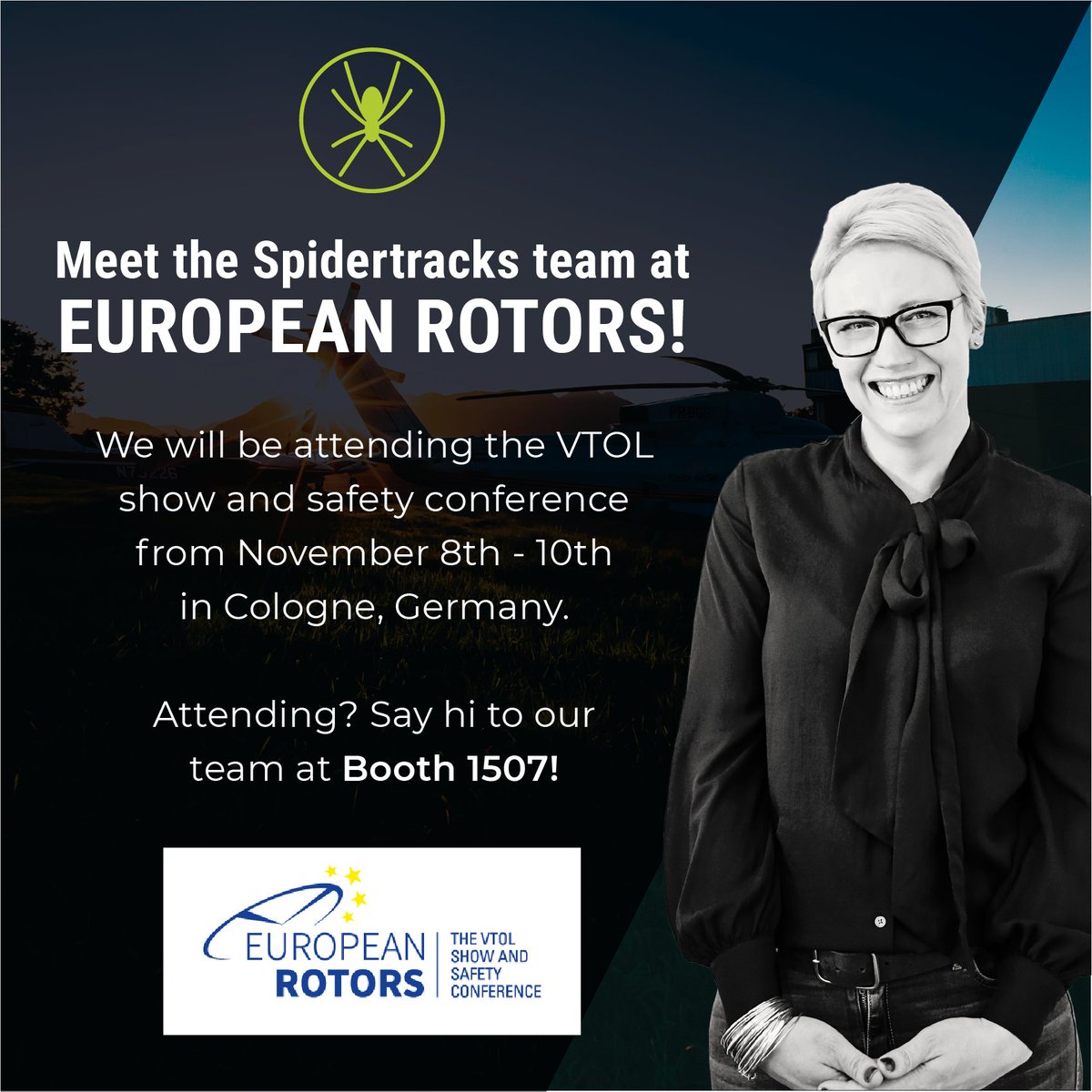 We're hanging out at <a href="/EuropeanRotors/">EUROPEAN ROTORS</a>  next week and we would love to meet you.

We'll be at booth 1507 so make sure you pop by and say hello!

See you soon!
