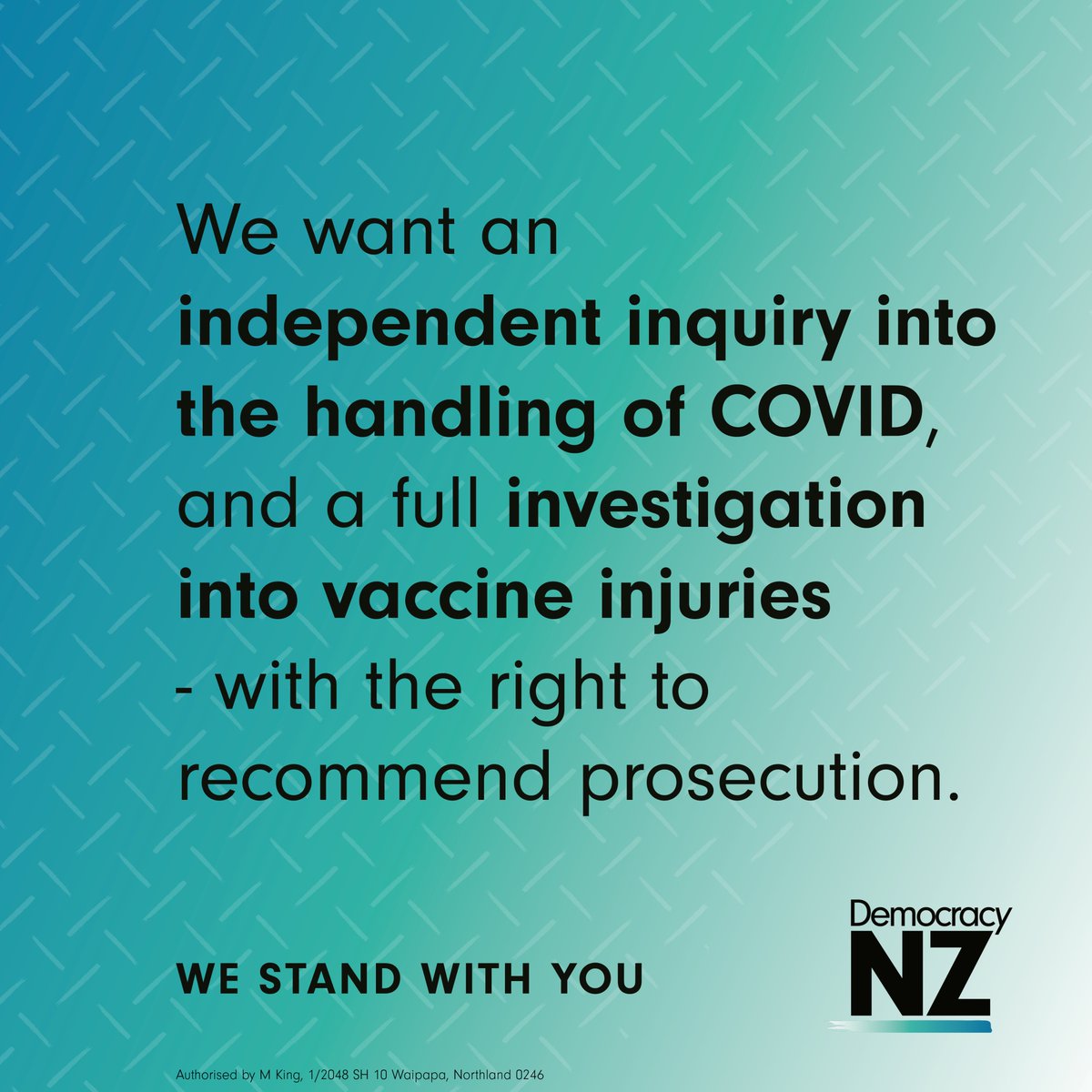 Through the overruling of our Bill of Rights, this Government has opened the door to continued trampling of our basic civil liberties. It is blatant breaches in our democracy, that was the catalyst for us forming DemocracyNZ. It drives us daily to fight for everyday Kiwis. #nzpol