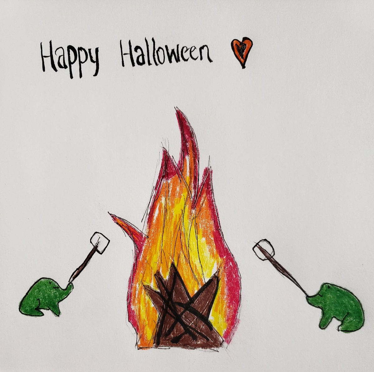 doodlyskeleton's tweet photo. Day 31: Bonfire Magic 🔥 🎃 https://t.co/KO8Uq3t04U