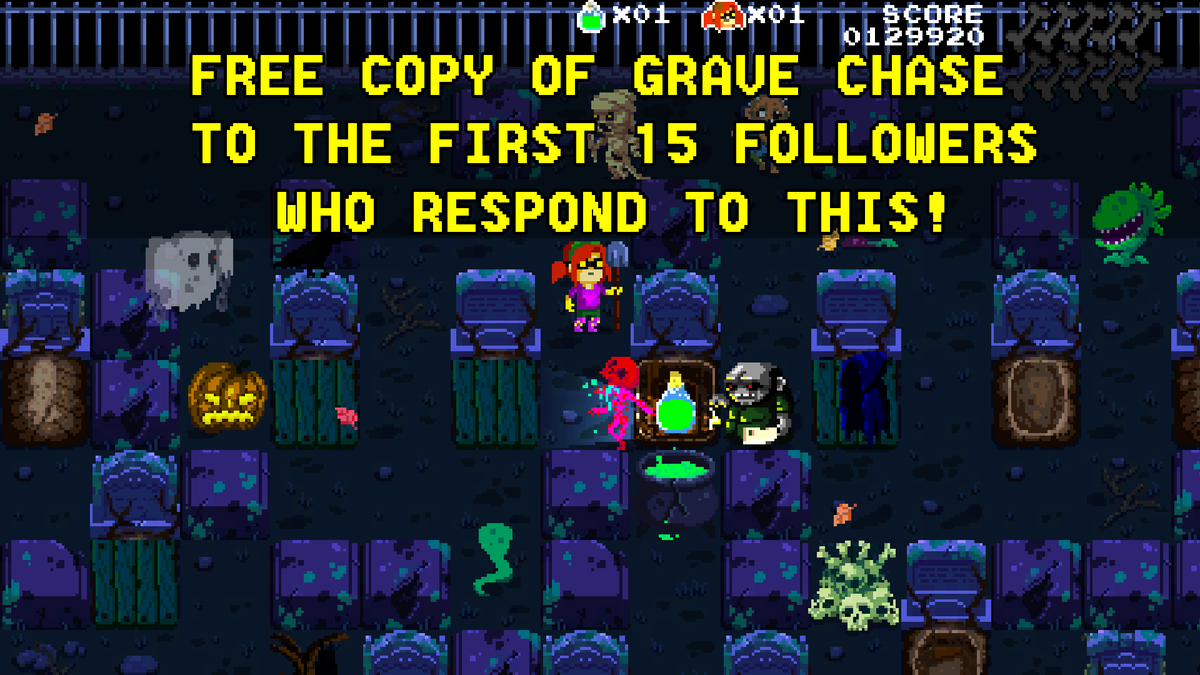 imockery's tweet photo. Here's something I've done the past few years for anybody not having the best Halloween, or for those who simply wanna squeeze a little more fun out of the season. Be one of the first 15 to follow &amp; reply to this and I'll gift you with a free digital copy of Grave Chase! 👻♥️ https://t.co/RfQPnYn4pC