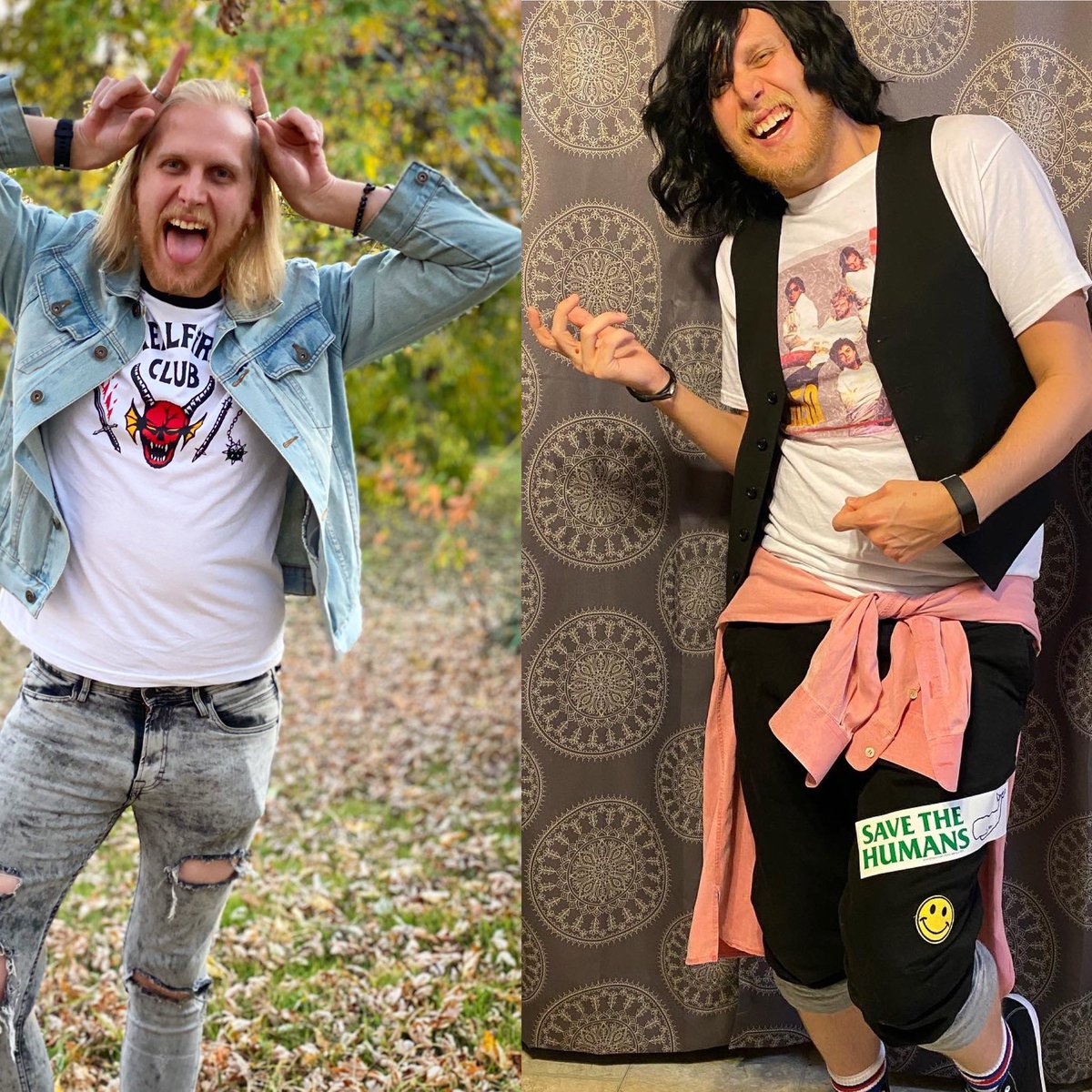 Spent the morning as Eddie Munson and the evening as Ted “Theodore” Logan. 

Be excellent to each other. And party on dudes! 

#StrangerThings #BillandTed #Halloween2022 #keanureeves #JosephQuinn