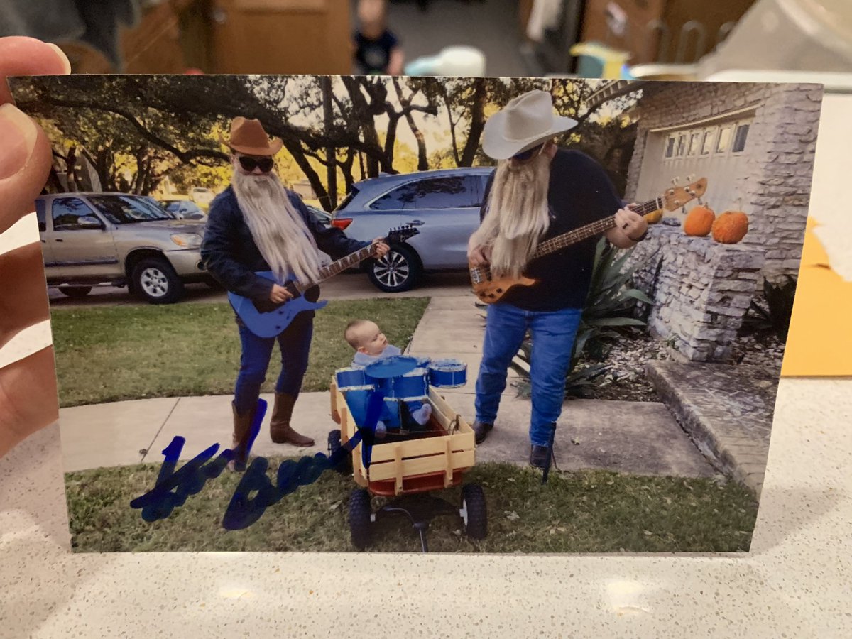 naruby's tweet photo. We were floored when @zztop Frank Beard signed a pic of our Halloween costumes last year! This year, the ball is in your court @SouthwestAir and we even added a lil’ snack 🥜 https://t.co/aeB9CJLM3l