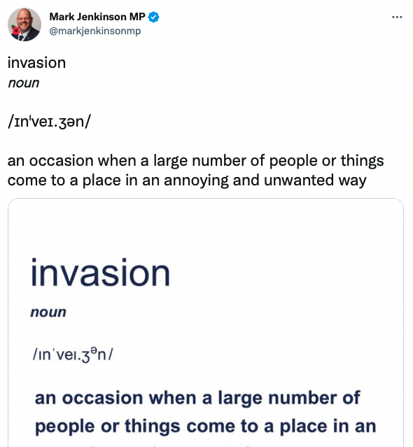 ndyharmon's tweet photo. There's a really strange brand of Conservative MPs that tweet inflammatory stuff like this and I'm sure, in their heads, they think they have the same impact as Marjorie Taylor Greene does in the US. But really, to even supporters of the Conservatives, it comes off a bit tactless https://t.co/zMMLhtubsG