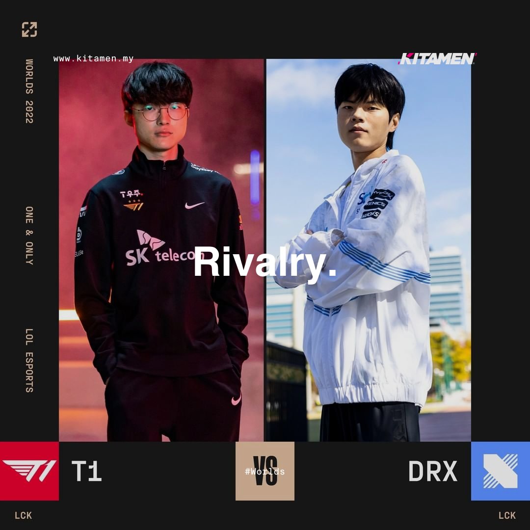 kitamenofficial's tweet photo. Great rivalries don't have to be built on hatred. They're build on respect, on a respect for excellence.

🔥@faker (@t1lol ) vs 🔥#Deft (@drxglobal )

Tune in for @lolesports Worlds Final on 6th November 2022 | 8AM GMT+8
_
#kitamen #t1 #drx #esports #worlds #faker #deft #lol https://t.co/BJi2ua9RLO