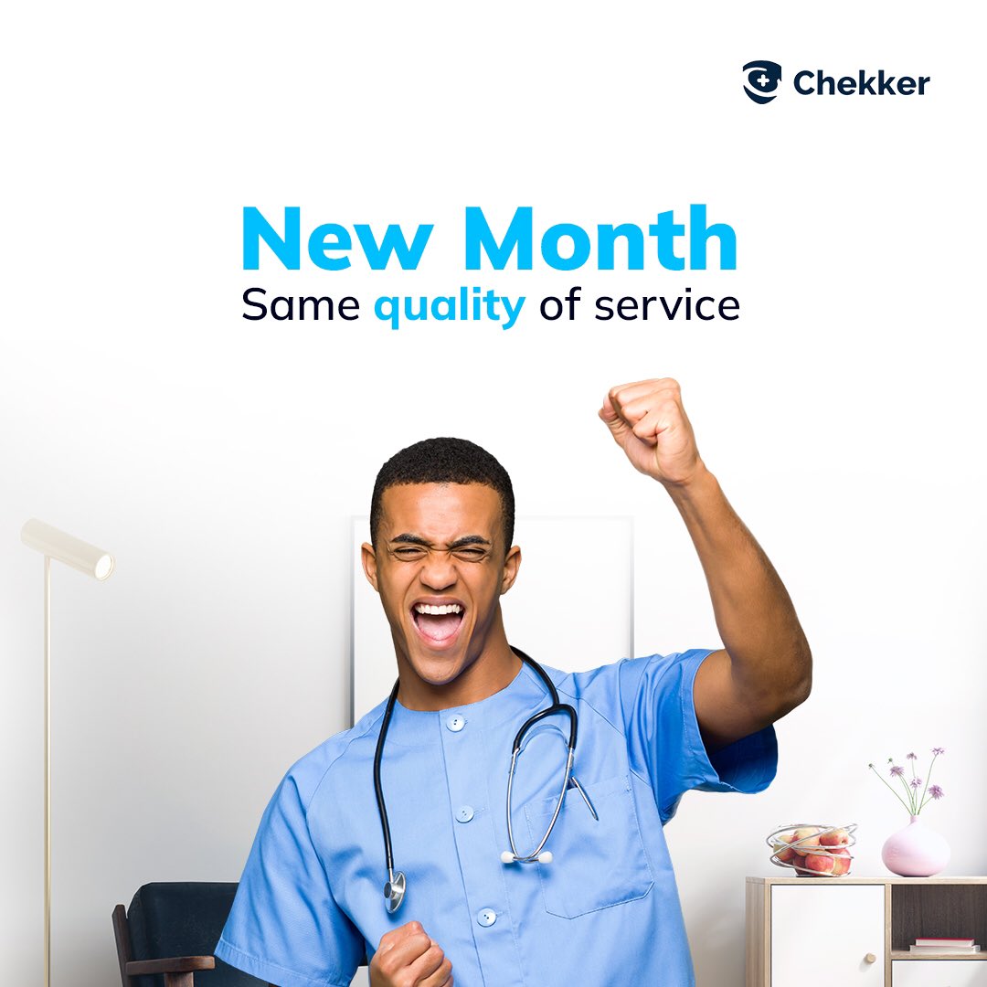 Mychekker's tweet photo. The months may change, but the quality of our service, & our dedication to providing easy, convenient, accessible & affordable healthcare to every Nigerian would always remain the same. Happy New month everyone!
#BookATestWithChekker #HappyNewMonth https://t.co/hHWOB927Wa