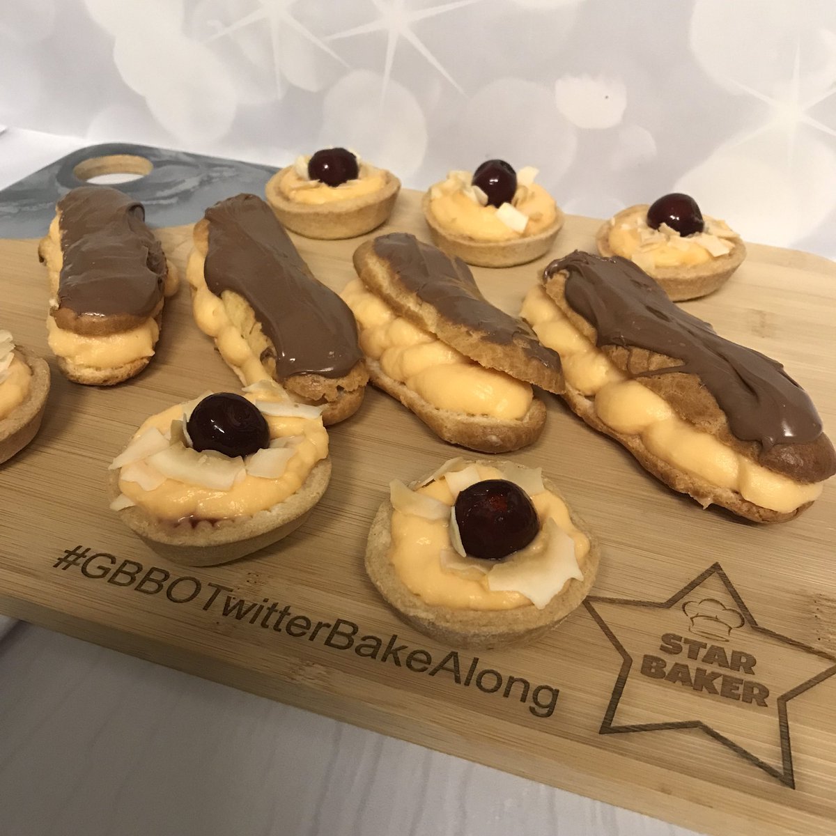 risendesign2's tweet photo. These look amazing @thebakingnanna1  I wonder who made your board #GBBOTwitterBakeAlong https://t.co/x4xfRs15jB