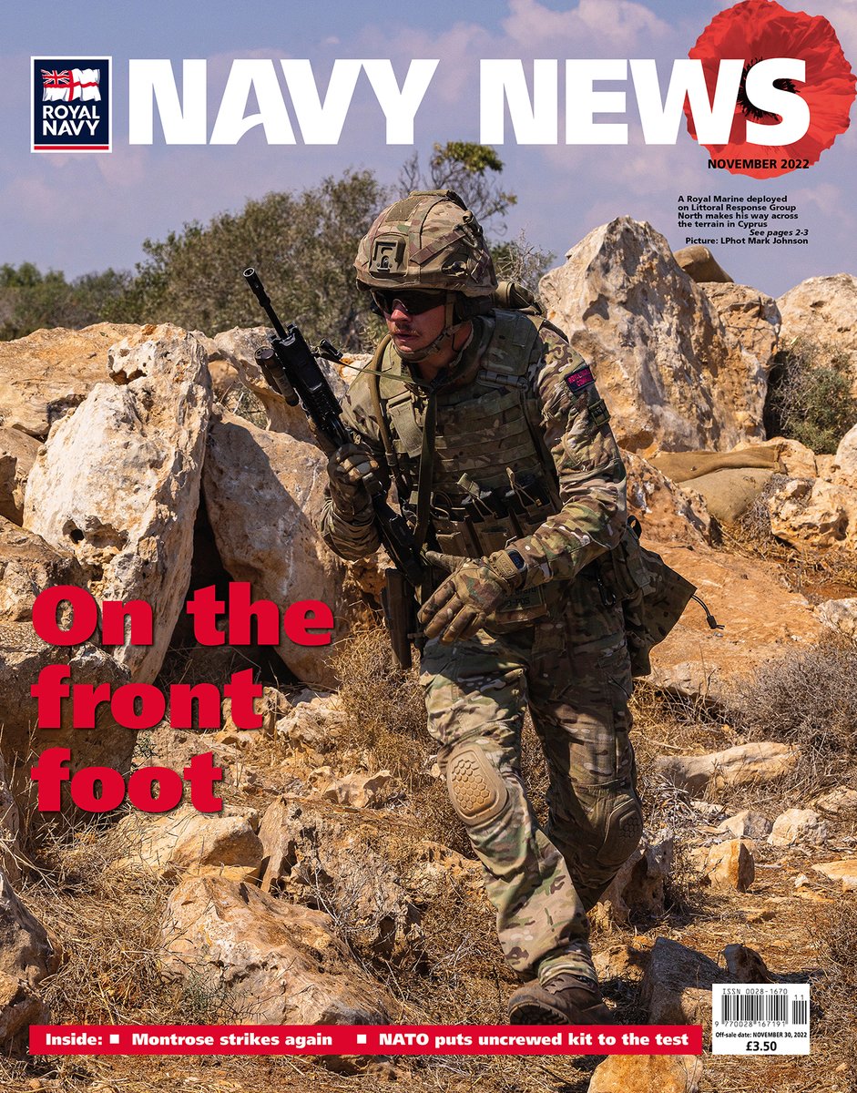 The November edition of @navy_news is now on sale featuring @RoyalMarines aboard @hms_albion in the Eastern Med, @NATO uncrewed kit trials with @HMSLANCASTER @HMSMontrose achieving another drugs bust, and much more. Subscribe now at: ow.ly/vluI50LfgEG