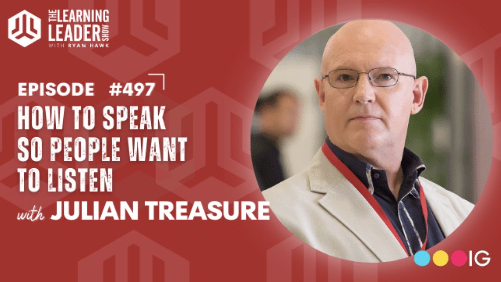 juliantreasure's tweet photo. My lovely conversation with @ryanhawk12 is out today on #TheLearningLeader podcast. Listen here https://t.co/0UhiFhZWme https://t.co/QuyBjV6JPq