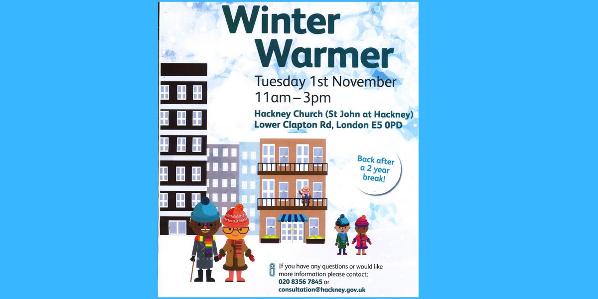 #HackneyHomeBoundLibrary will be at today's #WinterWarmer for over-55s at St John at Hackney Church, 11am to 3pm. Say hello, join the #library and grab some freebies!

@SaintChurch_
#Hackney
#HackneyCommunityLibrary
#Clapton
#StayWarm
#MyHackney
#LibraryLife
#libraries