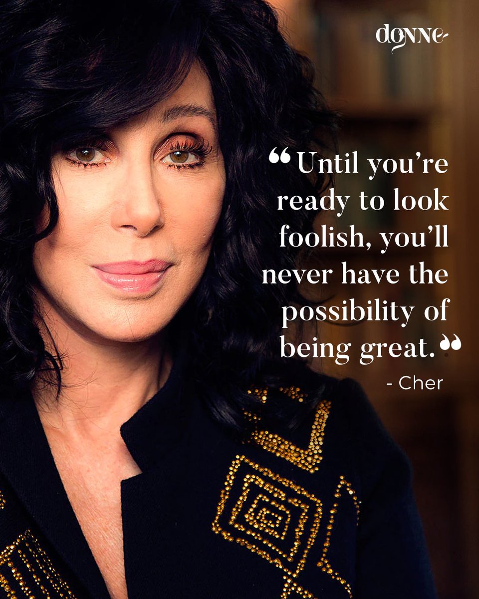 “Until you’re ready to look foolish, you’ll never have the possibility of being great.” @Cher #Donne #DonneWomeninMusic #WomenComposers #Womeninmusic #MusicIndustry #donneuk #inspiration #representation #WomenSingers #WomeninPop #WomeninRock #Cher #PopDivas