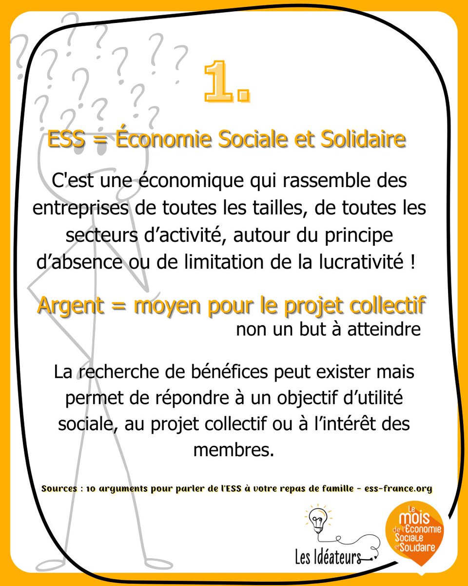 Il faut qu’on parle…ESS! 
💡Découvrez pendant 10 jours 10 arguments pour parler ESS à votre entourage! 

Si vous voulez connaître dès aujourd’hui tous les arguments c’est par ici 👇
ess-france.org/system/files/i…

<a href="/mois_ESS/">Mois de l'ESS</a> <a href="/ESS_France/">ESS France</a> <a href="/CRESS_IDF/">Cress IdF</a>
#MoisESS22 #Jeunesse #Entrepreneuriat