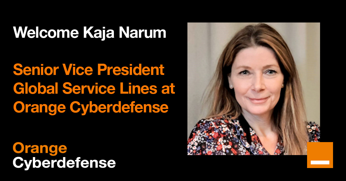 orangecyberdef's tweet photo. We are pleased to welcome Kaja Narum as Senior Vice President Global Service Lines at Orange Cyberdefense!
 
Kaja will be responsible for the managed security services offering globally and will lead a team of product managers for the various services: https://t.co/5xykvyGkoB https://t.co/JjnkSlgMwY