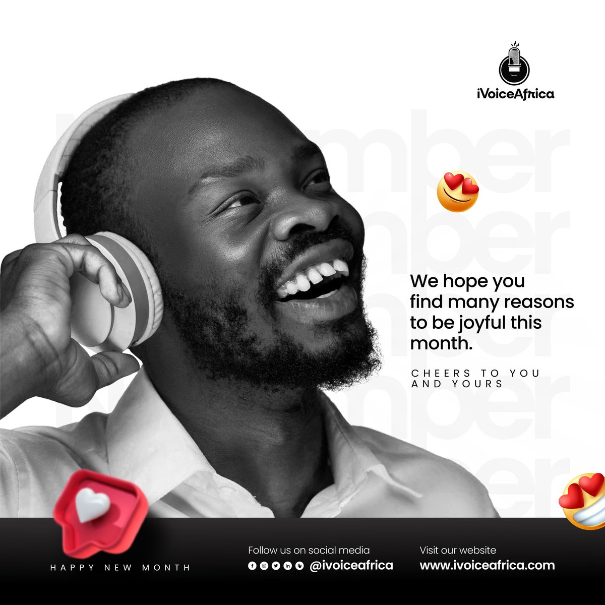 ivoiceafrica's tweet photo. Happy new month 😃👋🏽
#happynewmonth #ivoiceafrica #november2022 #november #newmonth #newmonthmotivation #newmonthwish https://t.co/HJMdNKXJ41