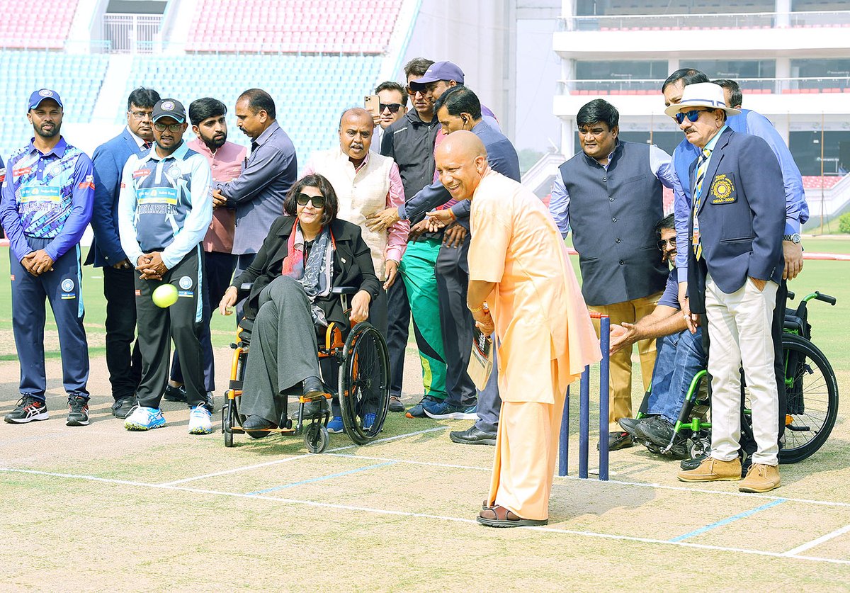 PCCAIofficials's tweet photo. Shri @myogiadityanath , The Chief Minister of Uttar Pradesh inaugurated The 'Sardar Patel National Divyang T20 Cup'.
@PCCAIofficials (Partnered with @Icclcricket ) extends its congratulations to organizers, participants and all the supporters.
#supportphysicallychallengedcricket https://t.co/roY4KjScTj