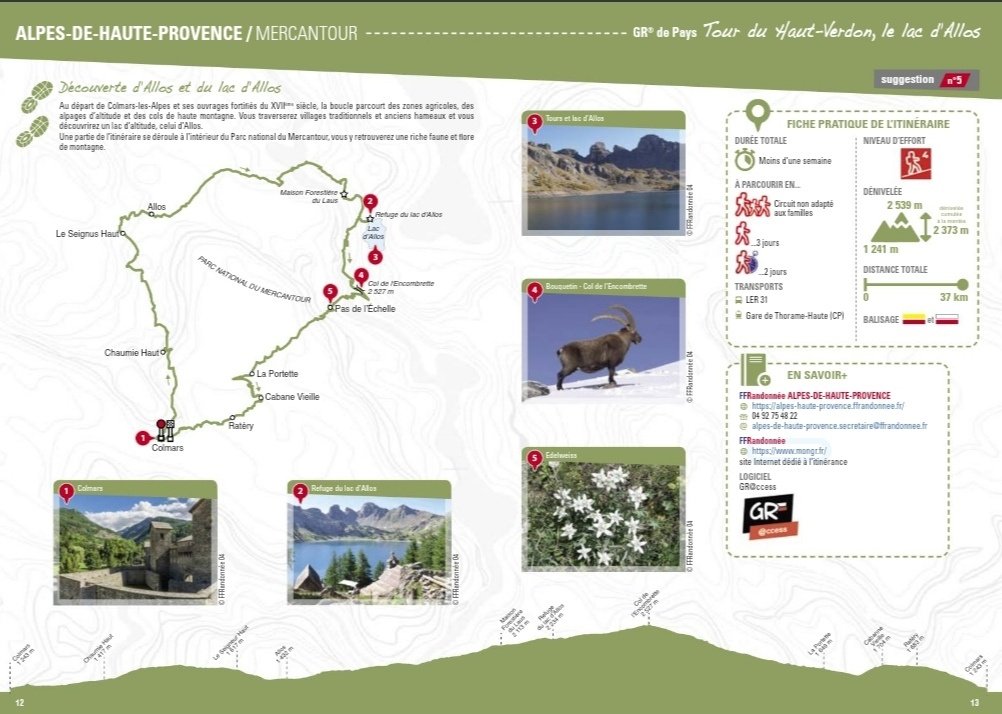 MyProvenceAlpes's tweet photo. Brochure éditée par la @ffrandonnee : Suggestions de randonnées itinérantes dans la région Provence-Alpes-Côte-dAzur.
Quelques exemples dans les Alpes de Haute-Provence ⬇️
#Mercantour #PreAlpes #Lure #AlpesDeHauteProvence https://t.co/WVYINY9sGf