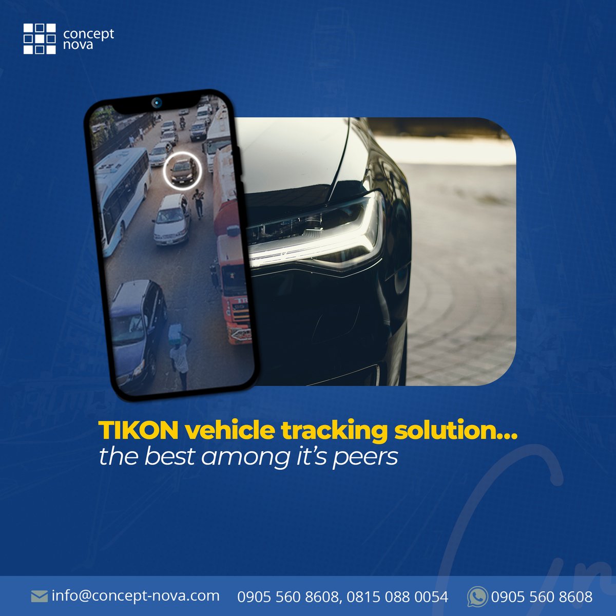concept_nova's tweet photo. TIKON, our affordable solution has helped many businesses with fleets as well as private cars for individuals who value their cars.
Email us at info@concept-nova.com, or call 08150880054.
Click - https://t.co/v7AWxif8NO to order.
#TuesdayThought #Tikon #ConceptNova Davido https://t.co/5t6G5RsKxL