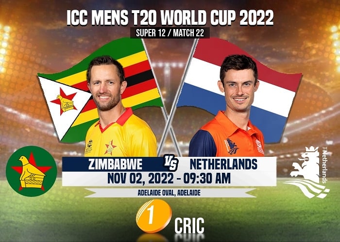 1CRICDailyNews's tweet photo. 2️⃣2️⃣nd MATCH, SUPER 12 – GROUP 2️⃣
                   🇿🇼 vs. 🇳🇱
⌚️ 09:30 AM IST 🗓 NOV. 2nd, 2022

Zimbabwe had played 4 matches against Netherlands where they had won 3 matches while Netherlands had won just 1 match.
They will meet tomorrow for this clash 🤜🏽🤛🏽

#1CRIC #ZIMvNET https://t.co/SyvuCjX7mI